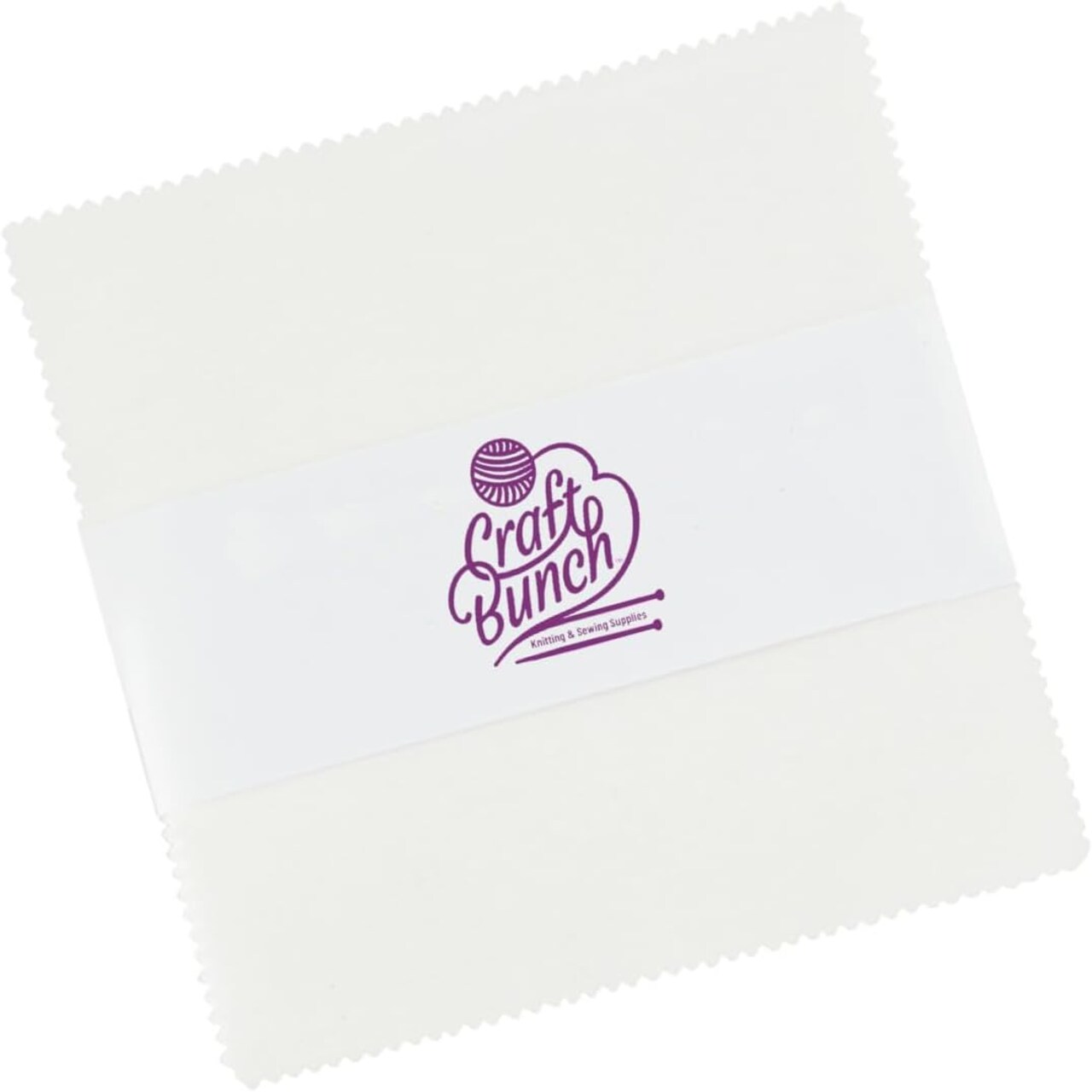 Craft Bunch - 5 inch Charm Pack for Quilting - 42 Precut Cotton Fabric  Squares (White)